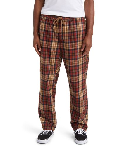 Vans Range Plaid Loose Tapered Flannel Pants - Multicolor