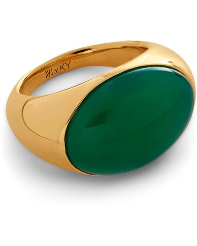 Monica Vinader X Kate Young Onyx Dome Ring - Green