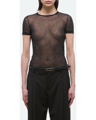 Helmut Lang Zeroscape Mesh Cotton Jersey T-shirt - Black