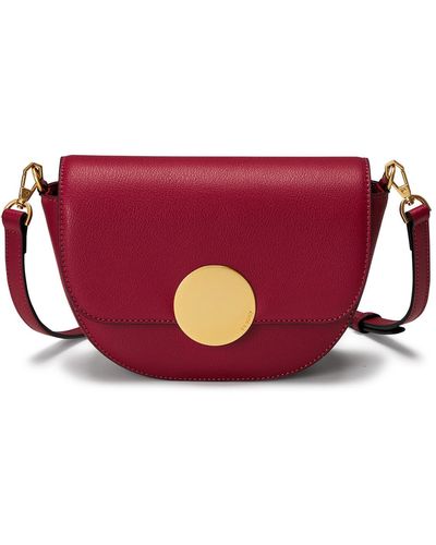 orYANY Lottie Leather Saddle Crossbody Bag - Red