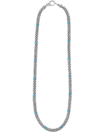 Lagos Blue Caviar Ceramic Collar Necklace - White