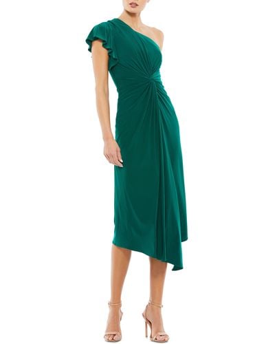 Mac Duggal One-shoulder Asymmetric Cocktail Dress - Green
