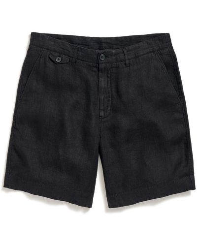 Billy Reid Moore Flat Front Linen Shorts - Blue
