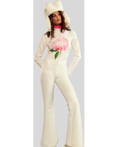 Cynthia Rowley Water Repellent Bonded Ski Suit - White