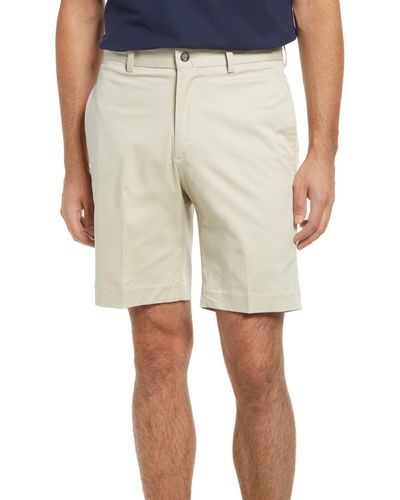 Berle Charleston Khakis Flat Front Stretch Twill Shorts - Natural