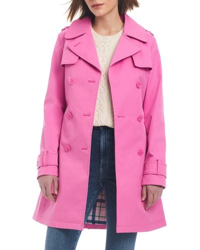 Kate Spade Water Resistant Double Breasted Trench Coat - Pink
