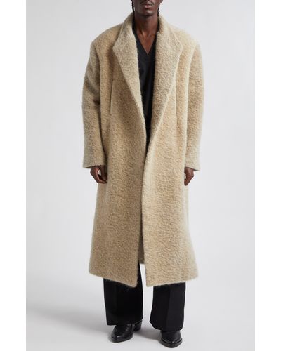 Fear Of God Relaxed Open Front Wool Blend Bouclé Overcoat - Natural