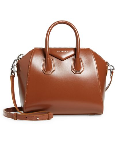 Givenchy Mini Antigona Leather Satchel - Brown
