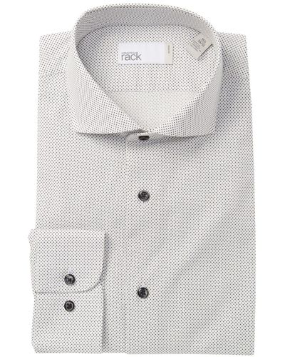 Nordstrom Dot Print Trim Fit Dress Shirt - White