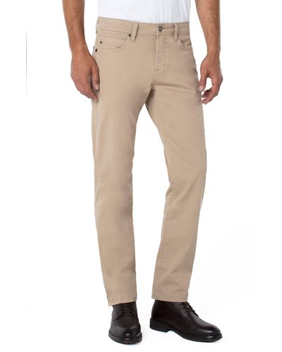 Liverpool Los Angeles Liverpool Regent Relaxed Straight Leg Twill Pants - Natural