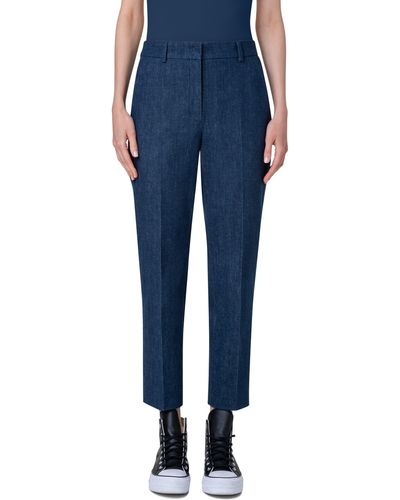 Akris Flavin Stretch Ankle Pants At Nordstrom - Blue
