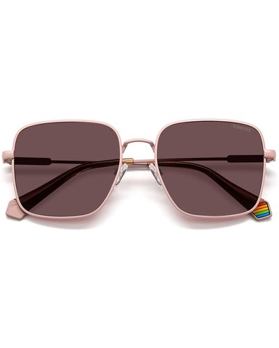Polaroid 56mm Polarized Square Sunglasses - Purple