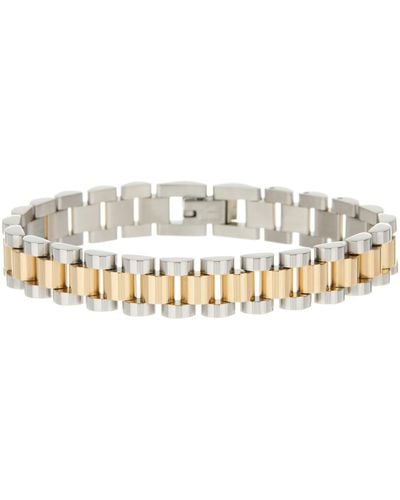 Luv Aj Timepiece Two-tone Chain Bracelet - White