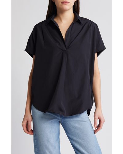French Connection Popover Poplin Shirt - Black