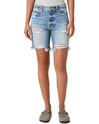 Lucky Brand '90s Ripped Loose Denim Shorts - Blue