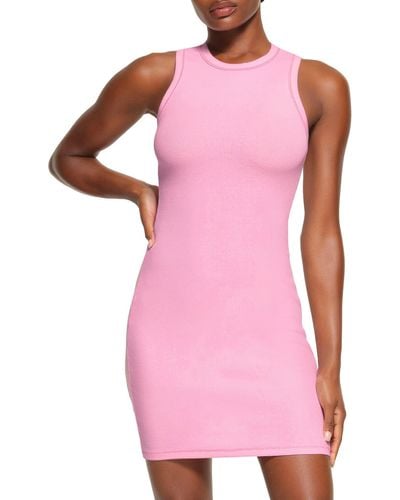 Skims Cotton Rib Slim-fit Stretch-cotton Mini Dress X - Pink