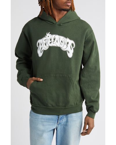 Afield Out Arc Cotton Graphic Hoodie - Green