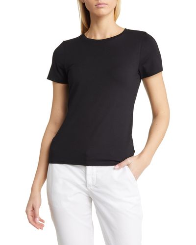 Nordstrom Pima Cotton Blend Crewneck T-shirt - Black