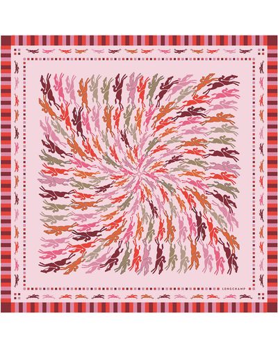 Paddock Longchamp Silk scarf 70 Pink - OTHER (50619SOI058