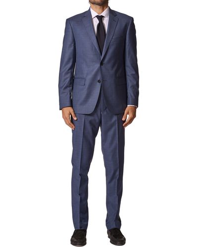JB Britches Sartorial Classic Fit Stretch Cotton Suit - Blue