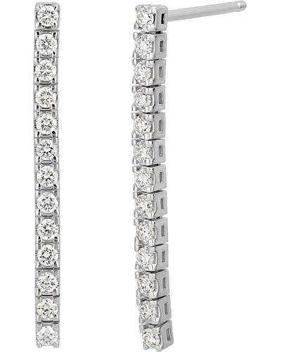 Bony Levy Diamond Linear Drop Earrings - White