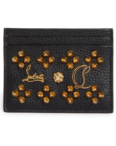 Christian Louboutin Loubisky Seville Studded Leather Card Case - Black