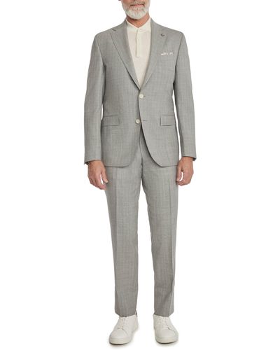 Jack Victor Esprit Contemporary Fit Pinstripe Wool Suit - Gray