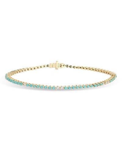 Adina Reyter Turquoise & Diamond Tennis Bracelet - Multicolor