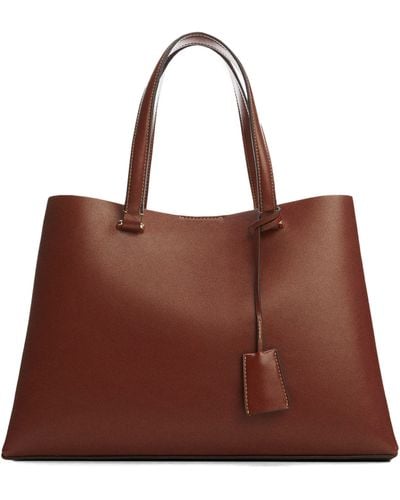 Mango Double Compartment Faux Shopper Bag At Nordstrom - Brown