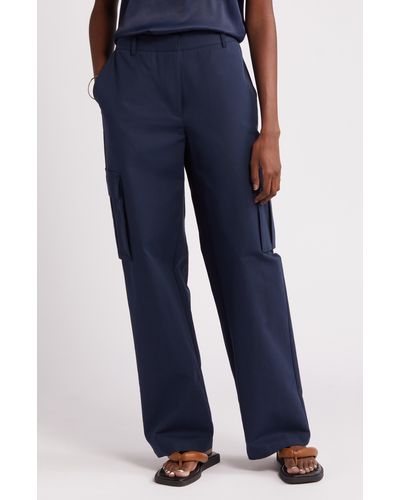 Nordstrom Stretch Cotton Cargo Pants - Blue