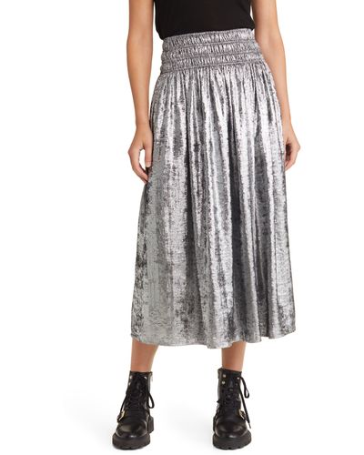 The Great The Viola Metallic Skirt - Gray