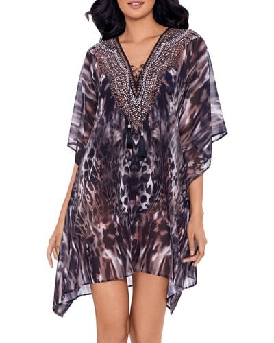 Miraclesuit Miraclesuit Tempest Embellished Cover-up Caftan - Purple