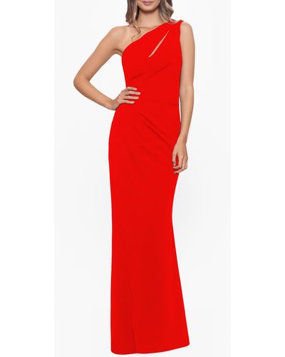 Betsy & Adam Cutout One-shoulder Gown - Red