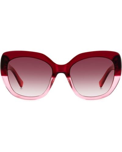 Kate Spade Winslet 55mm Gradient Round Sunglasses - Red