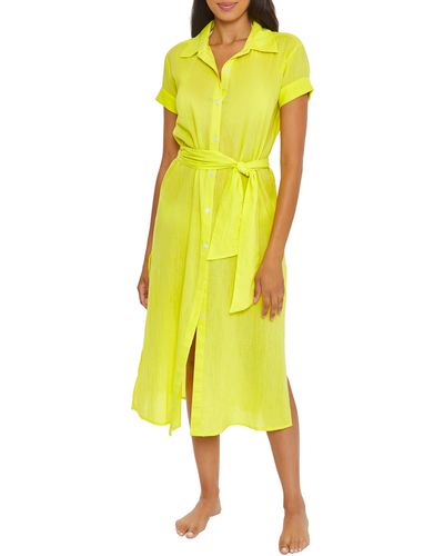 Becca Gauxy Cover-up Shirtdress - Yellow