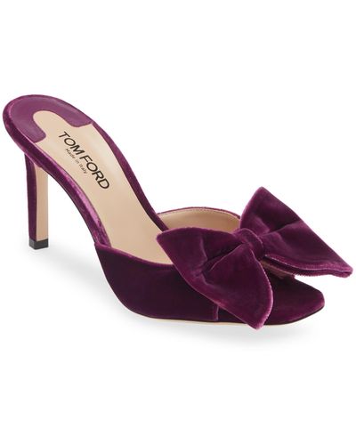 Tom Ford Brigitte Bow Slide Sandal - Purple