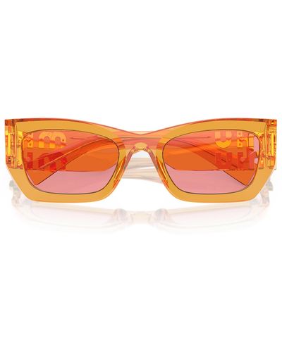 Miu Miu 53mm Rectangular Sunglasses - Orange