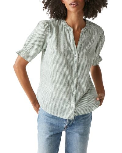 Michael Stars Roxanne Short Sleeve Button-up Shirt - Gray