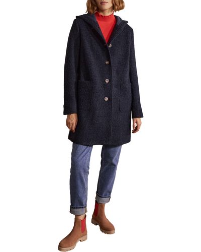 Boden Hooded Cambridge Coat - Blue