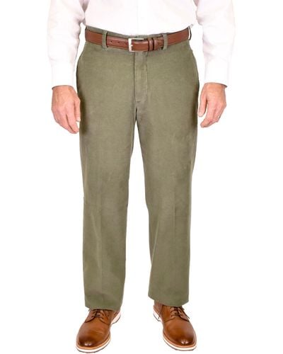 Berle Flat Front Corduroy Dress Pants - Green