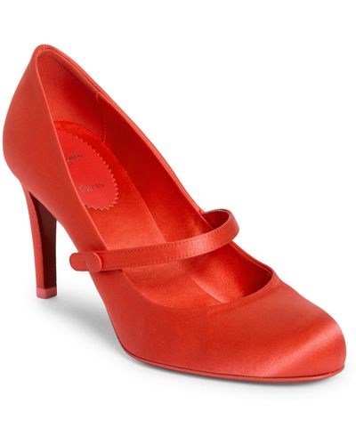 Christian Louboutin Pumppie Round Toe Mary Jane Pump - Red