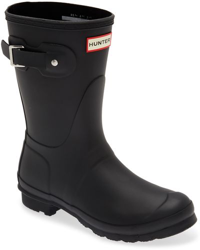 HUNTER Original Short Waterproof Rain Boot - Black