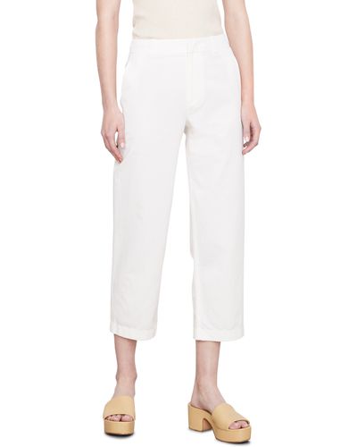 Vince Washed Cotton Crop Pants - White