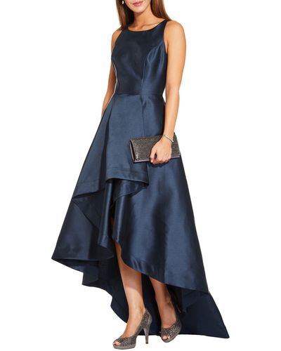Adrianna Papell Mikado High/low Sleeveless Gown - Blue