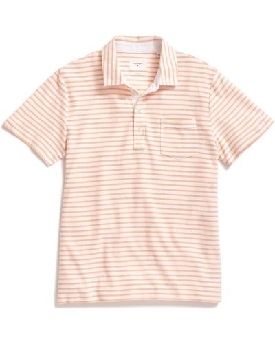 Billy Reid Reverse Stripe Hemp & Cotton Polo - Pink
