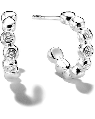 Ippolita Stardust Diamond Mini huggie Hoop Earrings - White
