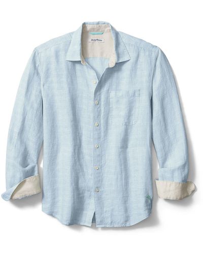 Tommy Bahama Ventana Plaid Linen Button-up Shirt - Blue