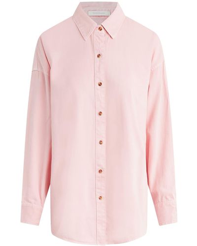 FAVORITE DAUGHTER Ex-boyfriend Solid Button-up Shirt - Pink