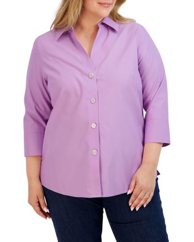 Foxcroft Paige Button-up Shirt - Purple