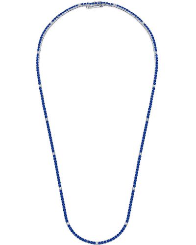 Crislu Cubic Zirconia Tennis Necklace - Blue